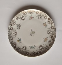 Alka Bavaria Teller mit Goldrand, Porzellan Blumenmuster Durchmesser ca. 19,5 cm