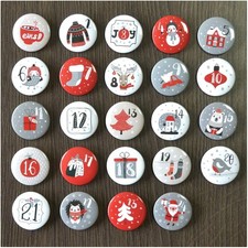 Adventskalender Buttons Zahlen