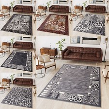 Teppich Kurzflor Modern Braun