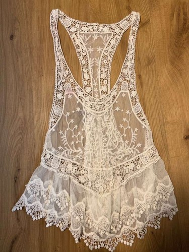 Spitzen top mesh - spitzen, bestickt