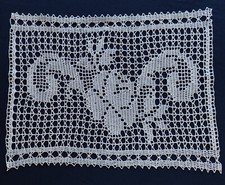 Dachfenster Häkelgardine Handarbeit weiß 100%BW Rose ca.60x45cm