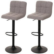B-Ware 2er-Set Barhocker MCW-G87, Barstuhl, drehbar Bouclé 450g/m², grau