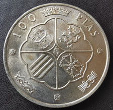 Spanien 100 Pesetas 1966 Franco Silber