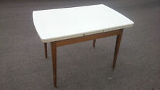 50er Jahre TISCH ESSTISCH KÜCHENTISCH HOLZ-GESTELL mit RESOPAL TISCHPLATTE