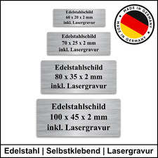 Türschild Namensschild Klingelschild Edelstahl mit Gravur selbstklebend