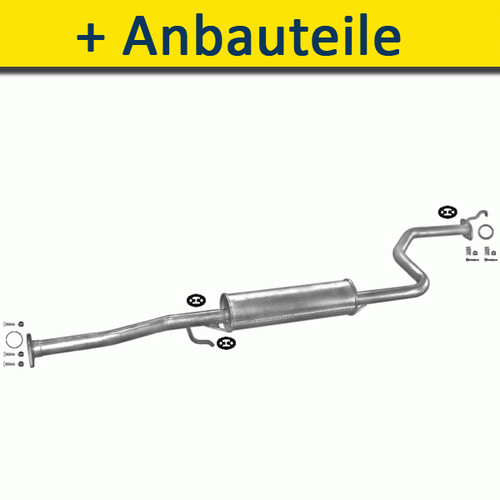 Mitteltopf auspuff für honda - mitteltopf,