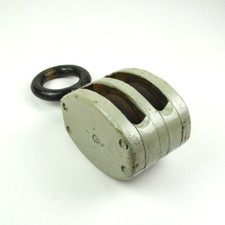 Schiffsblock - alter Seilblock - Flaschenzug- Umlenkrolle - Vintage - maritim