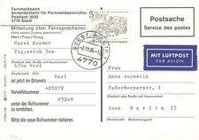 141733) Berlin Nr. 330 als sehr selt. portoger. EF auf Luftpost-Postsache Soest