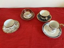 4 Porzellan- Sammeltassen mit Unterteller - Selbstabholung