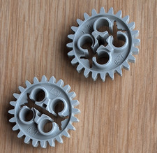 Lego 2 x Zahnrad Zahnräder 24 Zähne alt hellgrau x187 3648 Zubehör Technic