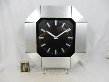 Cool 70s design Wanduhr wall clock 3 D effect brushed aluminium Made in Germany