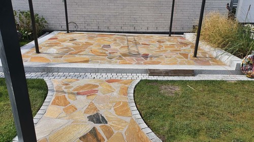 Polygonalplatten poolumrandung - polygonalplatten,