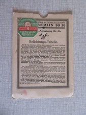 Belichtungs Tabelle AGFA mit Zusatzblätter