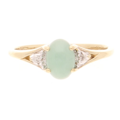 Ring karat gelbgold - gelbgold, jade