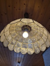 Schöne alte Perlmutt  Hängelampe Vintage Retro