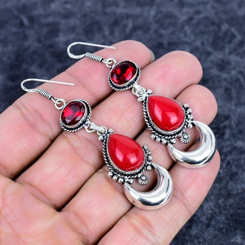 Rote koralle granat - rote, edelstein