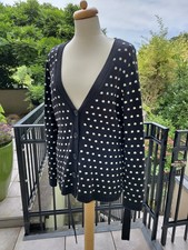 King Louie Strickjacke XL schwarz-weiß Punkte warm