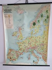 alte Schulwandkarte "Westl