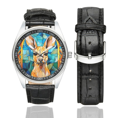 Buntglas känguru uhr mit - buntglas,