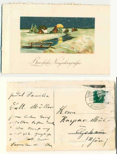 Neujahr herzliche - ak,