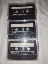 3 x Audio Musik Cassette AGFA CrII 90/Ferro 60 bespielt unbeschriftet ohne Inlay