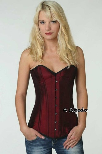 Korsett corsage satin weinrot - corsage,