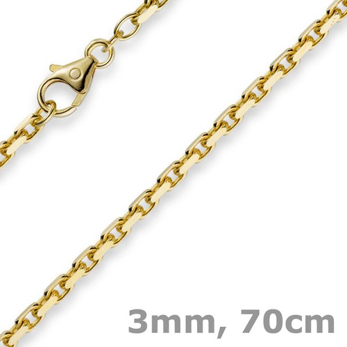 3mm kette collier - collier, ankerkette