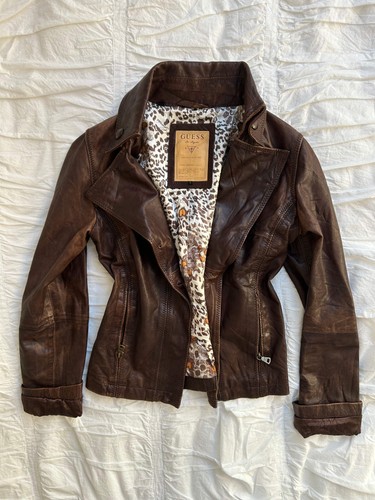 Guess bikerjacke echtleder - guess,