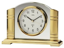 AMS 5143 Tischuhr Funk Metall mit Glas Funktischuhr
