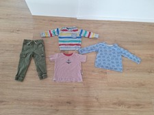 Set Gr. 86/92 Shirt Hose T-Shirt Kind Baumwolle Longsleeve Grün Bunt Pulli