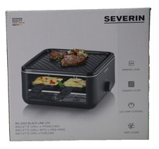 SEVERIN Mini Raclette-Grill für 4 Personen, Kompakter Tischgrill, 600W, Schwarz