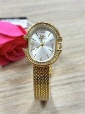 Damenuhr vergoldet Strass mit