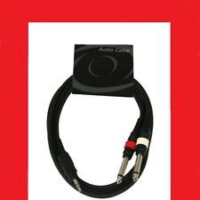 Y ADAPTER KABEL 2x Klinke 6,3mm mono auf Mini Klinke 3,5mm 1,50m DJ zB.   NEU