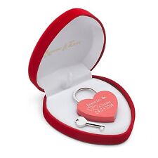 Herz Liebesschloss Rot in HERZBOX Geschenkbox Geschenk Etuis Schmuck Schachtel