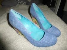 Blowfish Malibu - Pumps Wedges Keilabsatz blau bunt Jeans cooler Absatz - Gr. 39