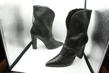 Noa A. made in Italy voll Leder High Heel Blockabsatz Stiefeletten schwarz Gr.40