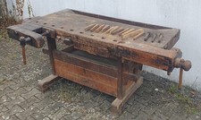 antike Hobelbank  um 1900 Werkbank Tischlerei  original 2 Schubladen Hinterzange