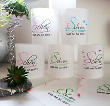 4 x Lichthülle Windlicht Schön dass ... Taufe Kommunion Konfirmation Tisch Deko