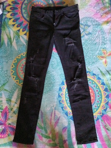 Schwarze zerrissene jeans - schwarze,