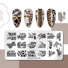 Leo Stamping Schablone ND296 Nicole Diary Stempel Platte Blumen Leopard Nails