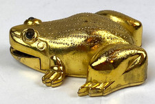 dekoratives Gasfeuerzeug goldfarbener Frosch - defekt - ca. 75 mm lang