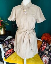 ? Herbst Fake Leder Kleid  Feiertag Büro Business Party XS 34 Druckknopf beige