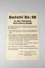 Plakat - Ausnahmezustand. 17. Juni 1953. Aufstand in der SBZ. Befehl Nr. 10