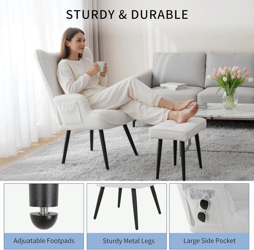 Ohrensessel mit hocker - ohrensessel,