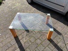 Couchtisch - Glasplatte - Beine Echtholz Kirsche - Hochwertig