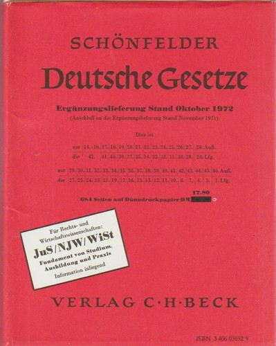 Schönfelder deutsche gesetze - schönfelder,