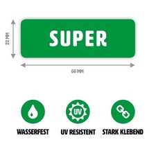 4 x Aufkleber Super - Benzin -