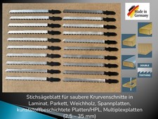 20 Stichsägeblätter Laminat Parkett Weichholz Spanplatten Multiplexplatten