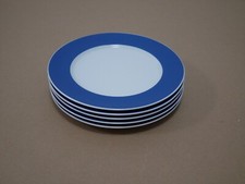 5x TCM Tchibo - Kuchenteller Dessertteller  - blauer Rand - 20 cm