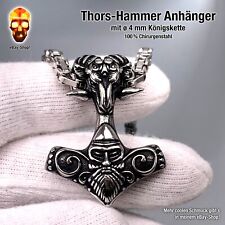 Thors Hammer Widderkopf Anhänger Edelstahl Wikinger Schmuck Doppelaxt Keltisch